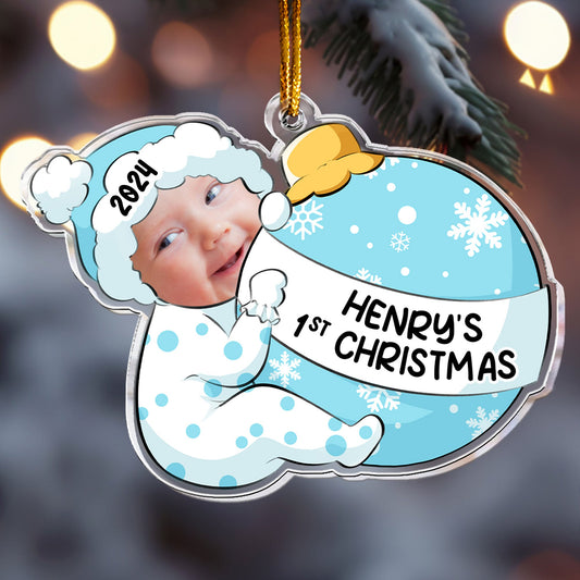 Baby First Christmas Personalized Acrylic Photo Ornament _2
