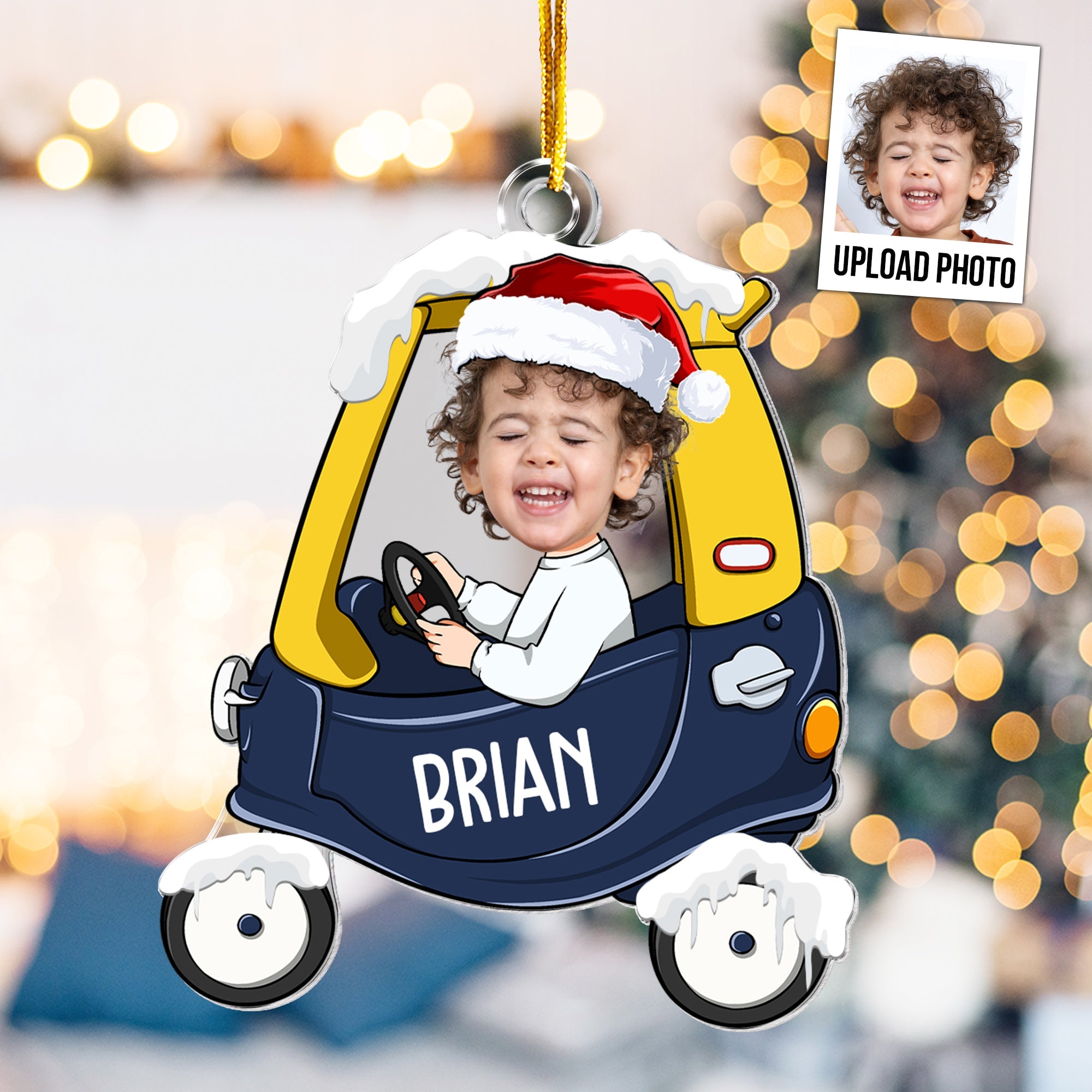 Baby In Car Personalized Acrylic Photo Ornament_3