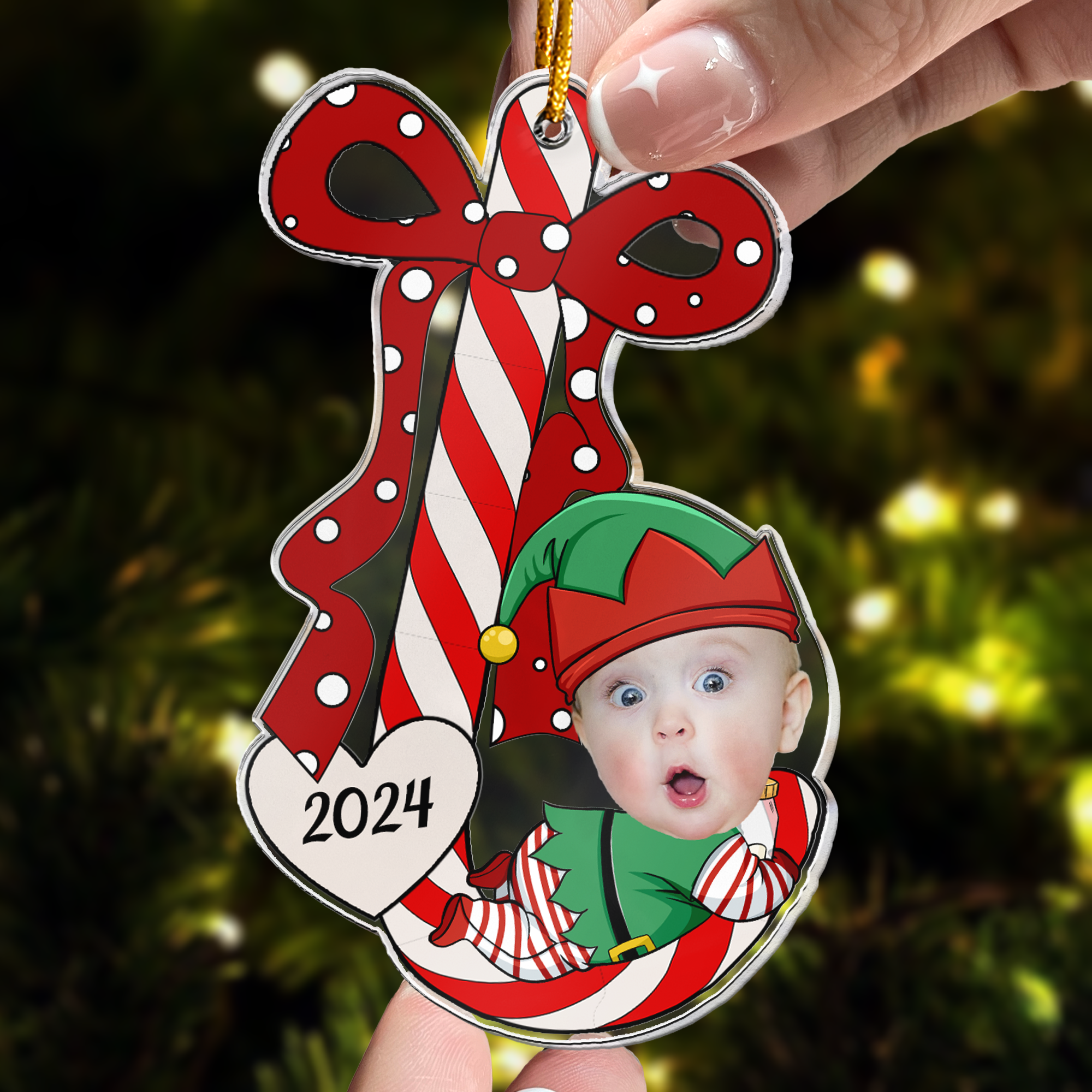 Baby_s First Christmas Ornaments Lovely Candy Personalized Acrylic Photo Ornament_4