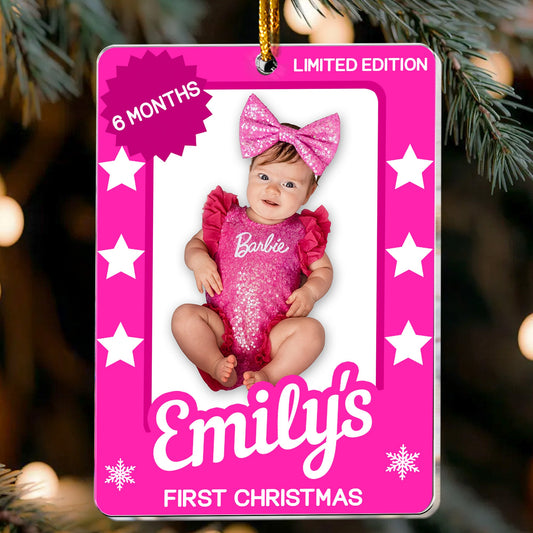 Baby_s First Christmas Toy Box Personalized Acrylic Photo Ornament_1