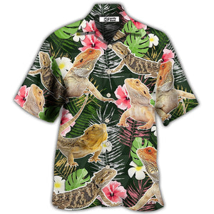 Bearded Dragon Tropical Leaf - Hawaiian Shirt