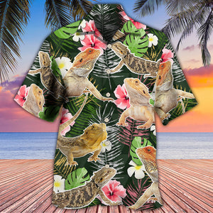 Bearded Dragon Tropical Leaf - Hawaiian Shirt