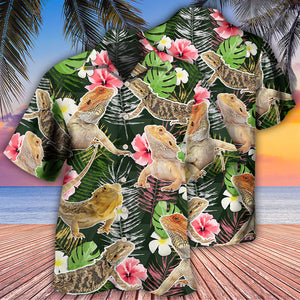 Bearded Dragon Tropical Leaf - Hawaiian Shirt