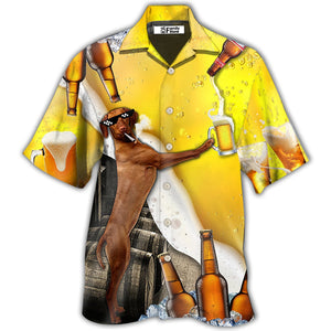 Beer Dachshund With Beer - Hawaiian shirt