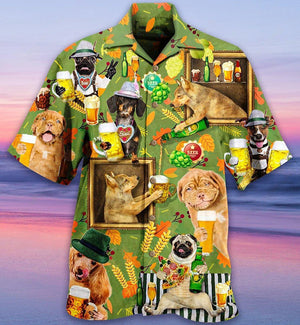 Beer Dogs Green Style - Hawaiian Shirt