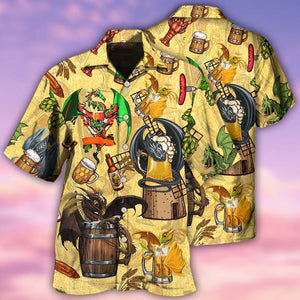 Beer Dragon Drunkgon Loves Beer - Hawaiian Shirt