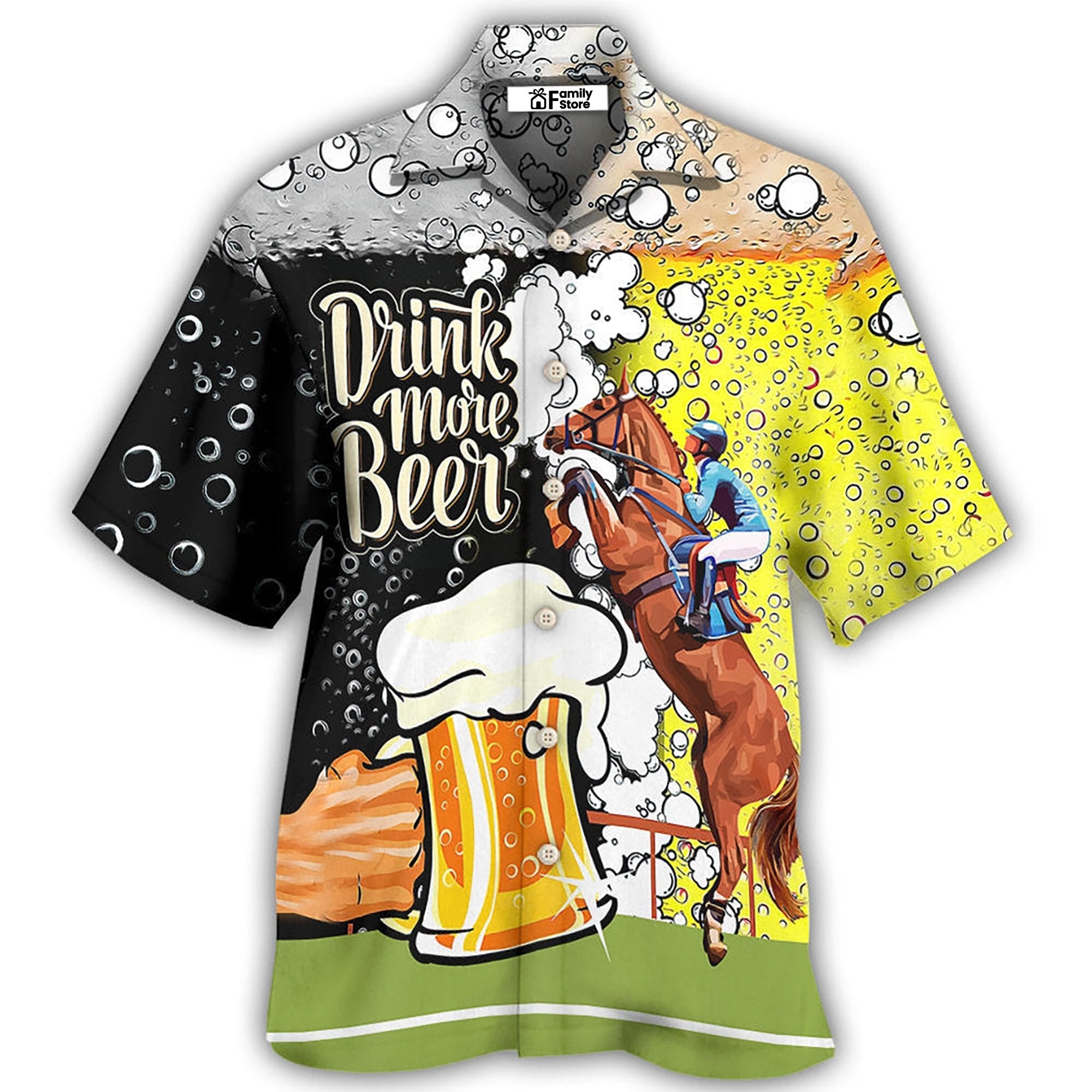 Beer Horse Racing Drink More Beer - Hawaiian Shirt