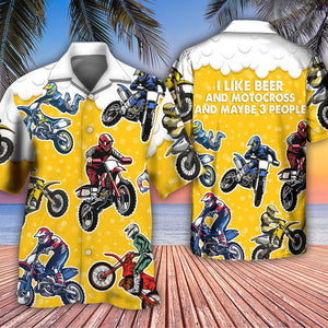 Beer I Like Beer And Motocross Style - Hawaiian Shirt