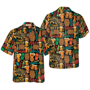 Beer Mug Pattern Hawaiian Shirt