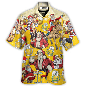 Beer Santa Funny Christmas Merry Xmas - Hawaiian Shirt