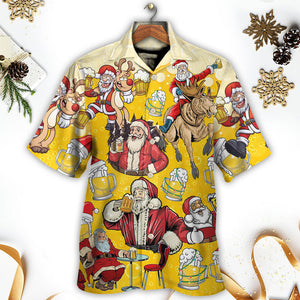 Beer Santa Funny Christmas Merry Xmas - Hawaiian Shirt