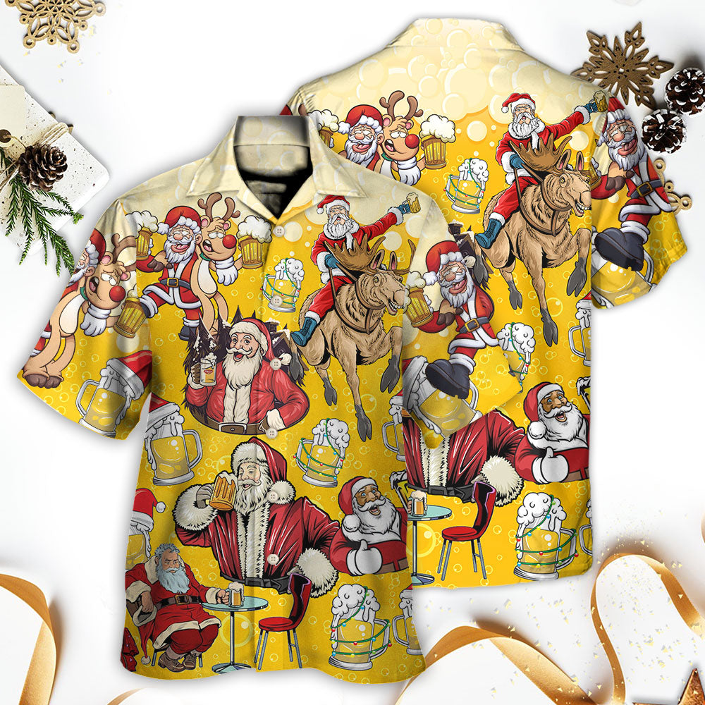 BeerSantaFunnyChristmasMerryXmas HawaiianShirt OwlOhh_8644_3