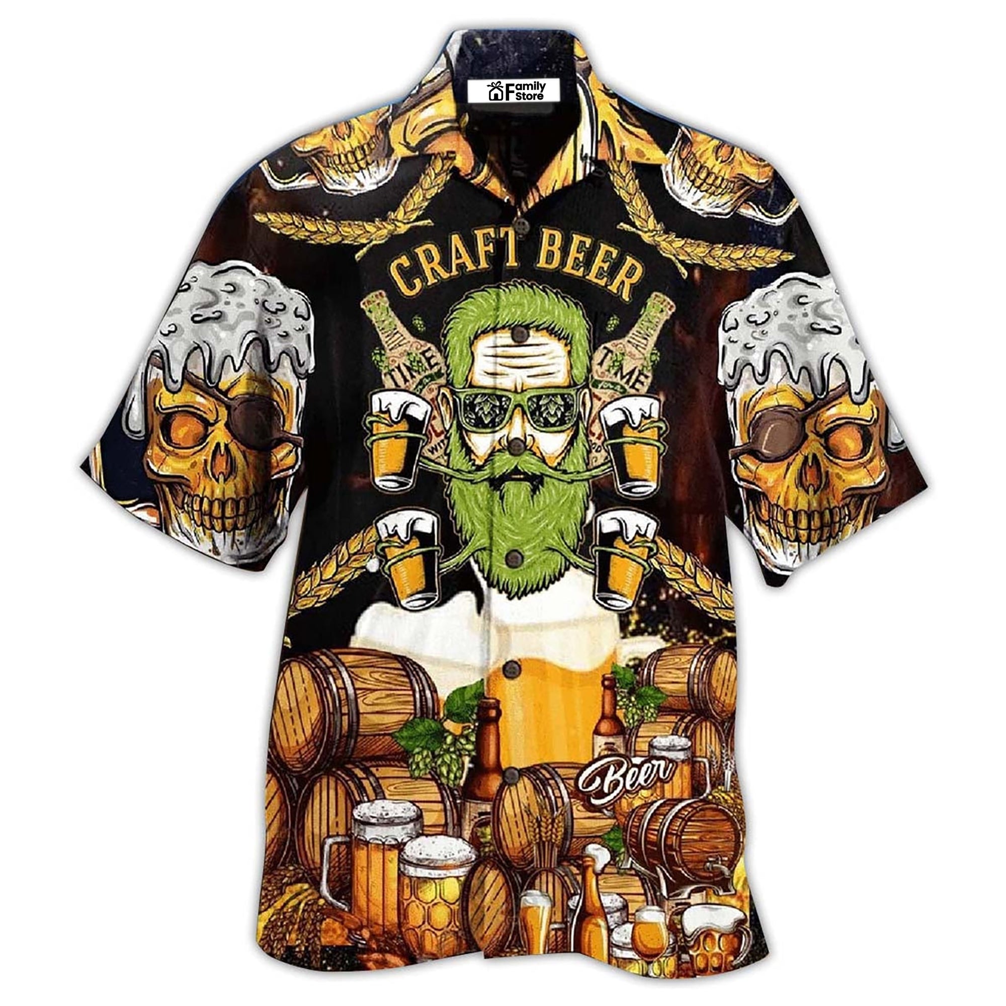 Beer Skull Craft Beer - Hawaiian Shirt