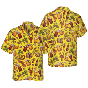 Beer Yellow Hawaiian Shirt Hawaiian Shirt