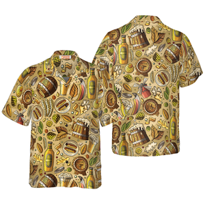 Beer fest seamless pattern Hawaiian Shirt