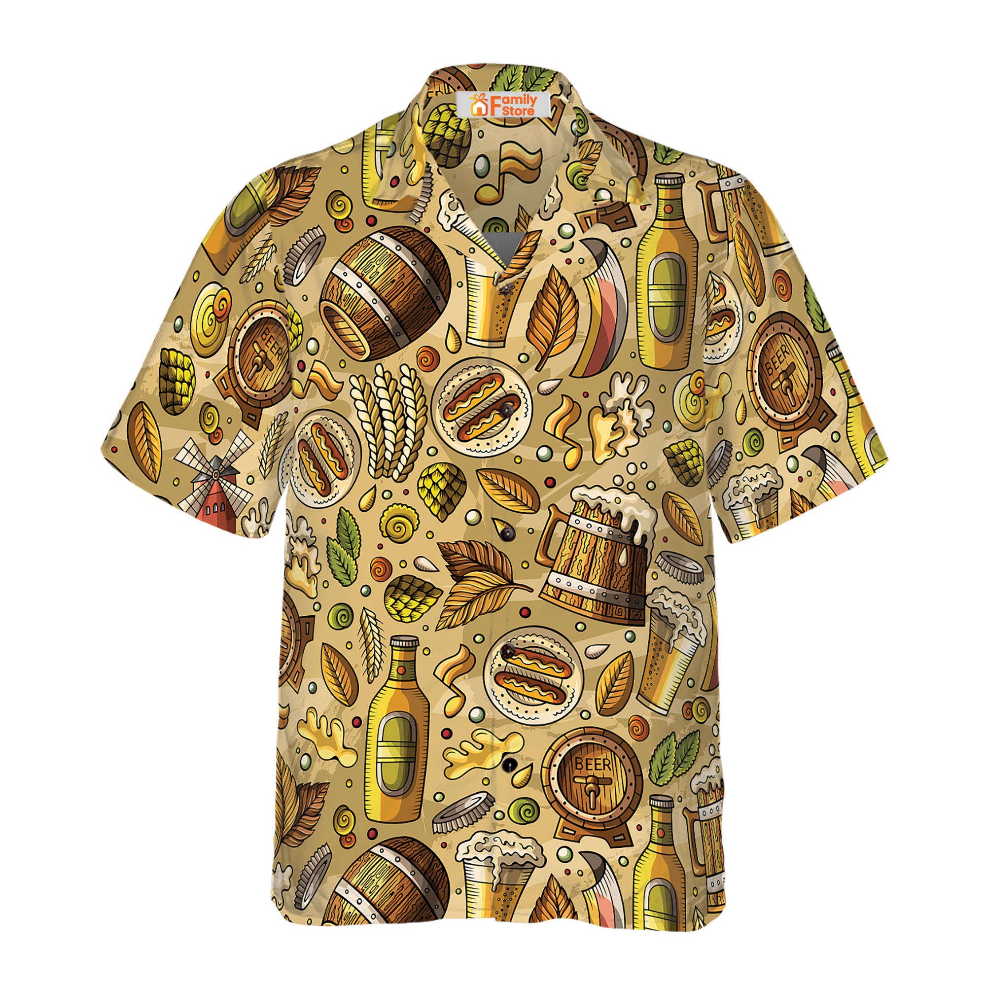 Beer fest seamless pattern Hawaiian Shirt