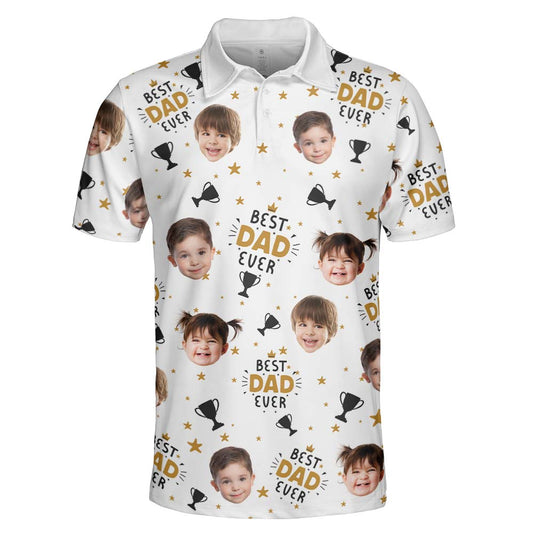 Best Dad Ever Personalized Photo Polo Shirt_4