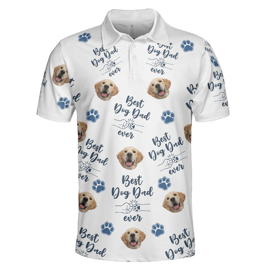 Best Dog Dad Ever Personalized Photo Polo Shirt_4