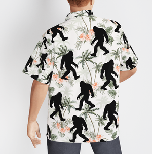 Bigfoot Coconut Tree Tropical Aloha Hawaiian Shirts For Men And Women