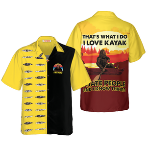 Bigfoot Darryl Love Kayak & Hate People Bigfoot Hawaiian Shirt