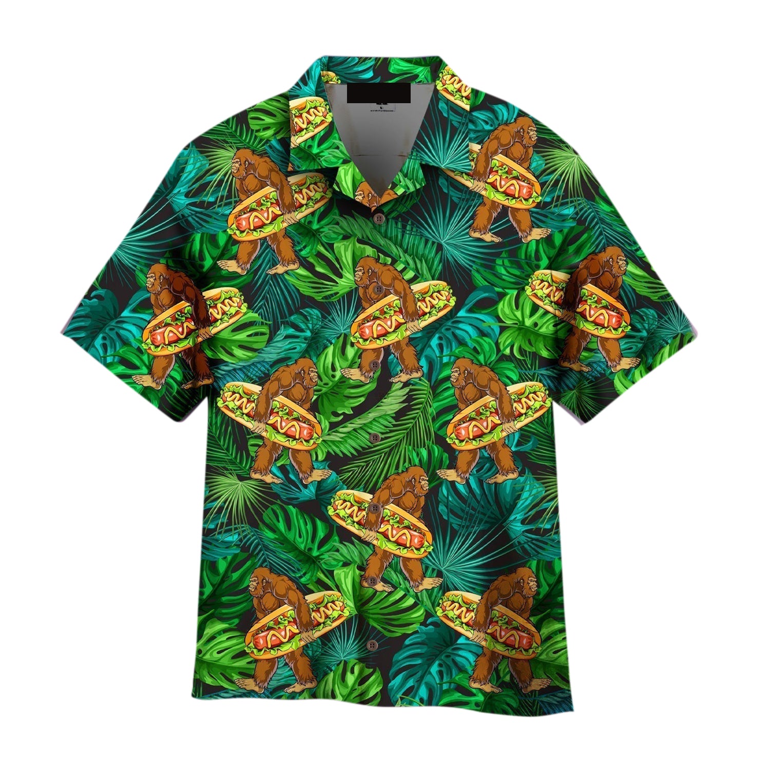 Bigfoot Love Eating Hot Dog Aloha Hawaiian Shirts For Men & For Women