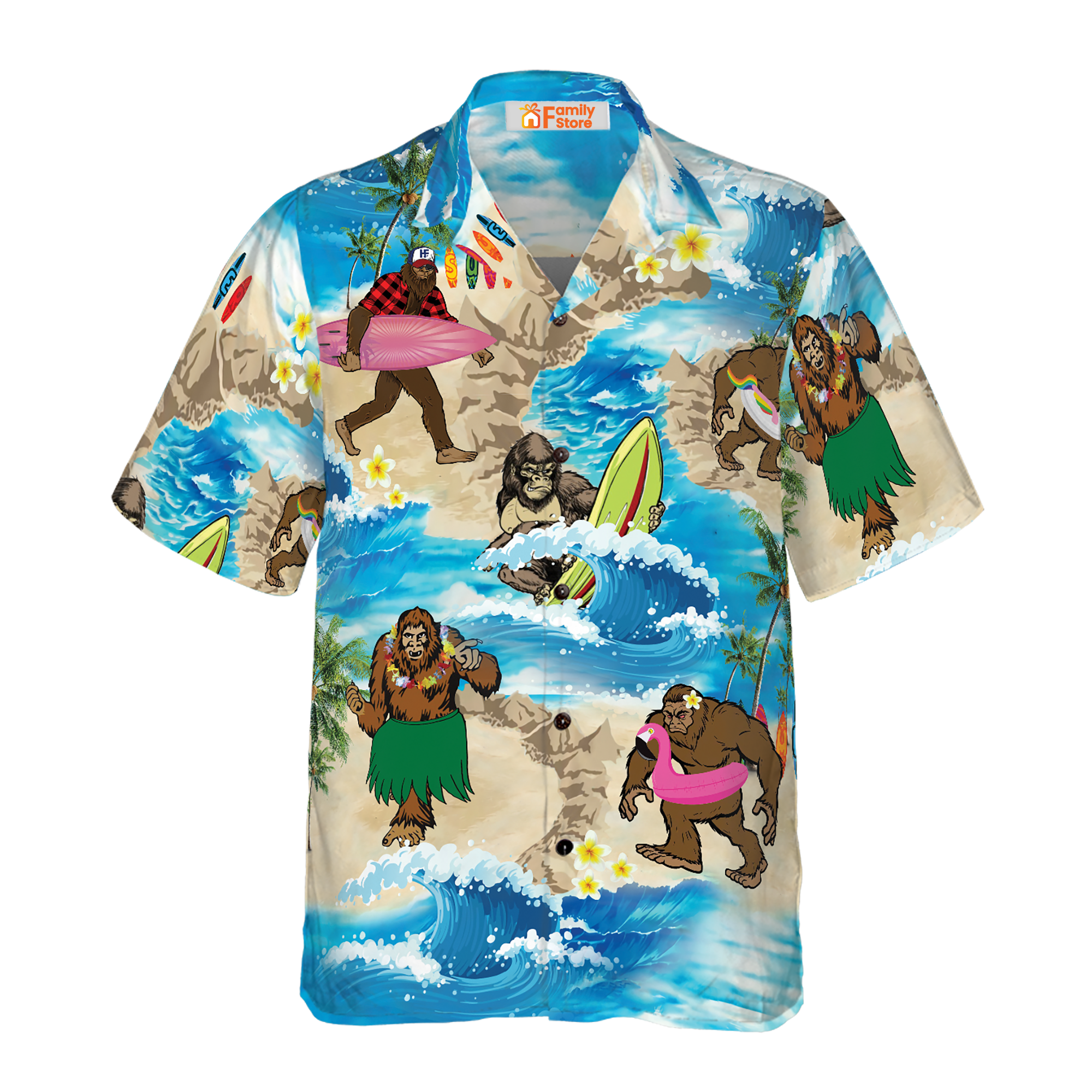 Bigfoots Are On Summer Vacation Hawaiian Shirt For Men