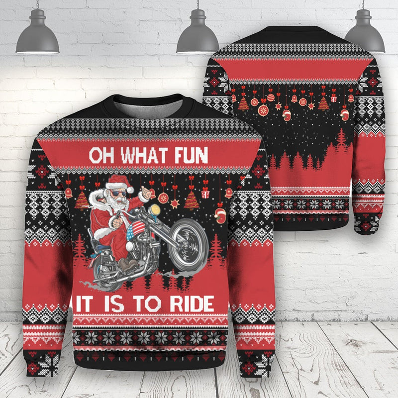 Biker Motorcycle Lover Xmas Ugly Christmas Sweater For Men & Women