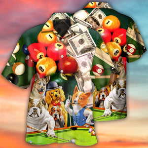 Billiard Funny Dog Many Money - Hawaiian Shirt