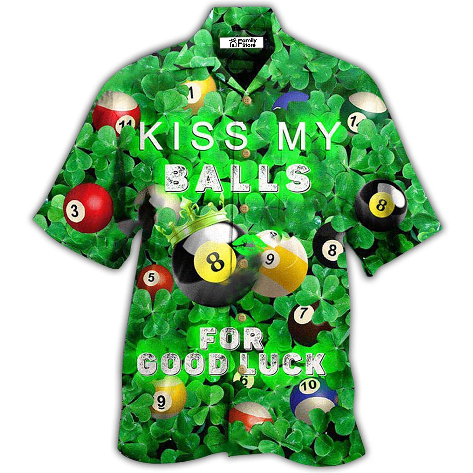 Billiard Kiss My Balls Saint Patricks Day - Hawaiian Shirt