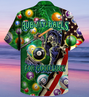 Billiard Rub My Balls For Good Luck America - Hawaiian Shirt