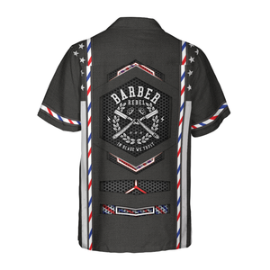 Black American Flag Barber Hawaiian Shirt