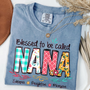 Blessed to Be Called Nana Shirt _E2_80_93 Personalized Grandmother T Shirt with Grandkids Names _E2_80_93 Cute Floral Nana Gift for Grandma Mothers Day Birthday_Blue Jean_S 1 9LEcp