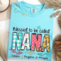 Blessed to Be Called Nana Shirt _E2_80_93 Personalized Grandmother T Shirt with Grandkids Names _E2_80_93 Cute Floral Nana Gift for Grandma Mothers Day Birthday_Lagoon Blue_S 1 YQZea