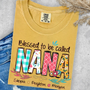 Blessed to Be Called Nana Shirt _E2_80_93 Personalized Grandmother T Shirt with Grandkids Names _E2_80_93 Cute Floral Nana Gift for Grandma Mothers Day Birthday_Mustard_S 1 Khks4