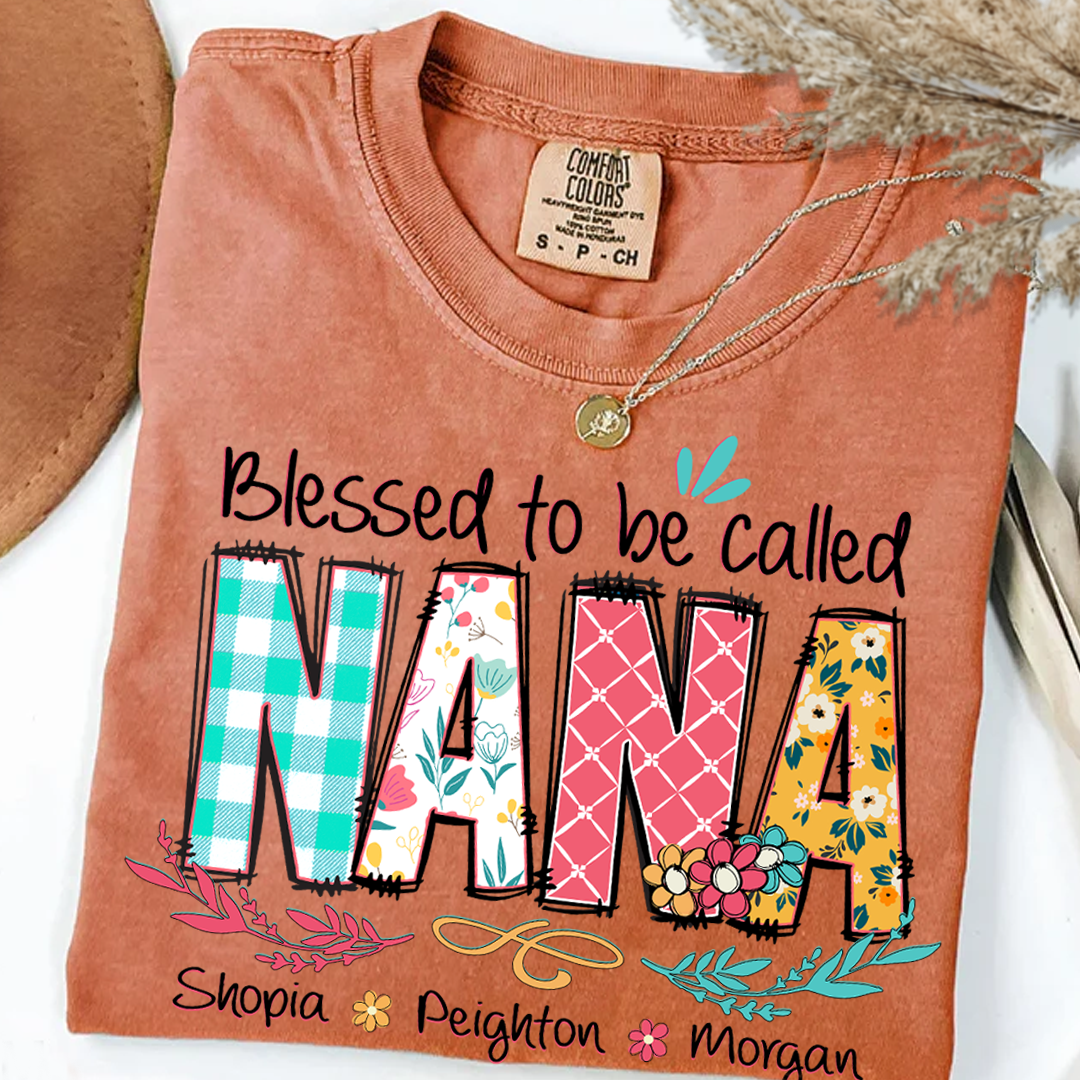 Blessed to Be Called Nana Shirt _E2_80_93 Personalized Grandmother T Shirt with Grandkids Names _E2_80_93 Cute Floral Nana Gift for Grandma Mothers Day Birthday_Yam_S 1 gihsV