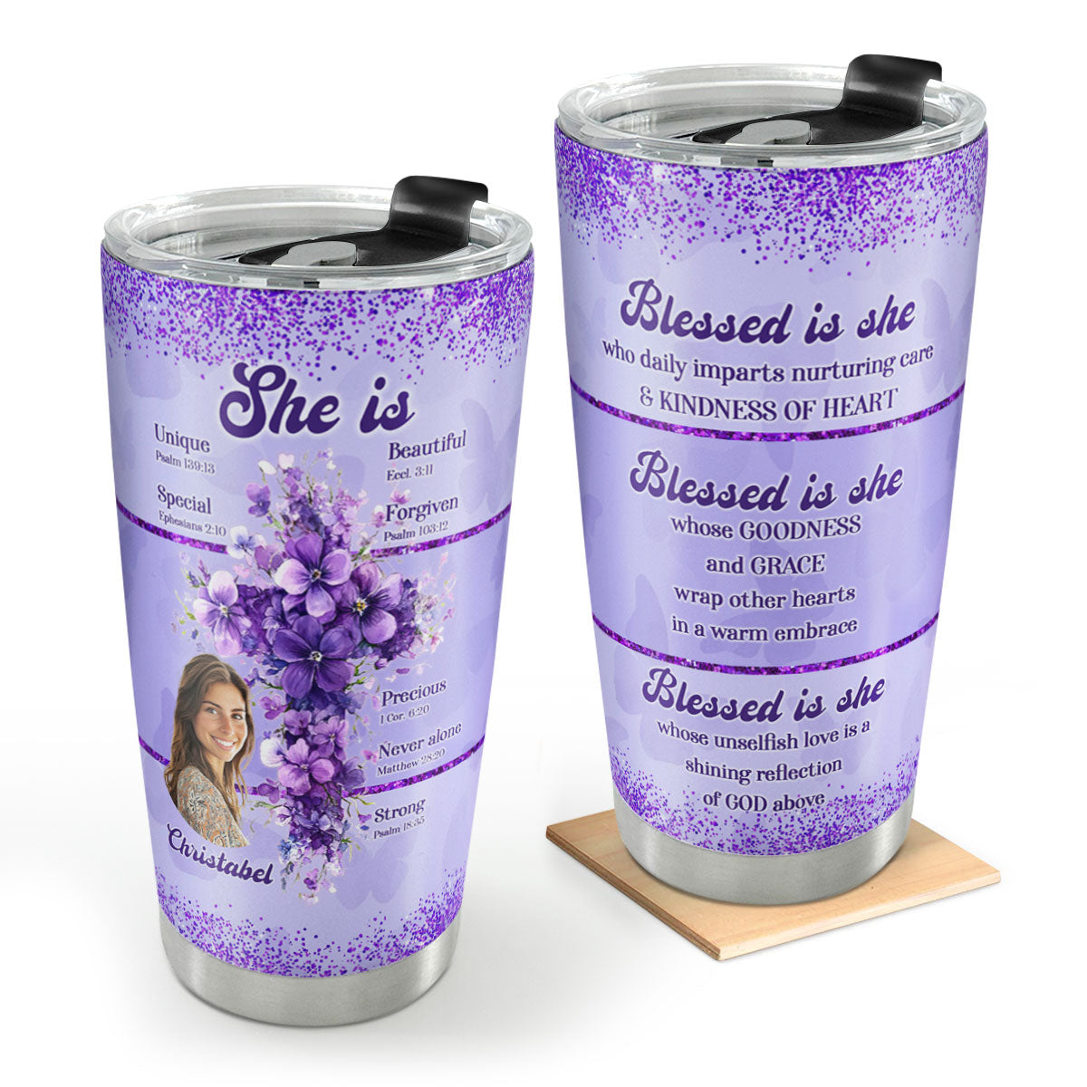 Blessed Is She | Personalized Stainless Steel Tumbler