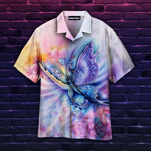 Butterfly Tribal Flowers Galaxy Aloha Hawaiian Shirts For Men And For Women