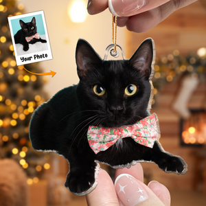 Custom Photo Funny Cat Gifts For Cat Lovers - Personalized Acrylic Photo Ornament