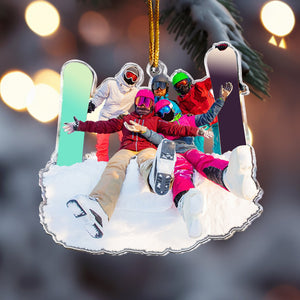 Custom Photo Snowboarding Gift Presents For Snowboarders - Personalized Acrylic Photo Ornament