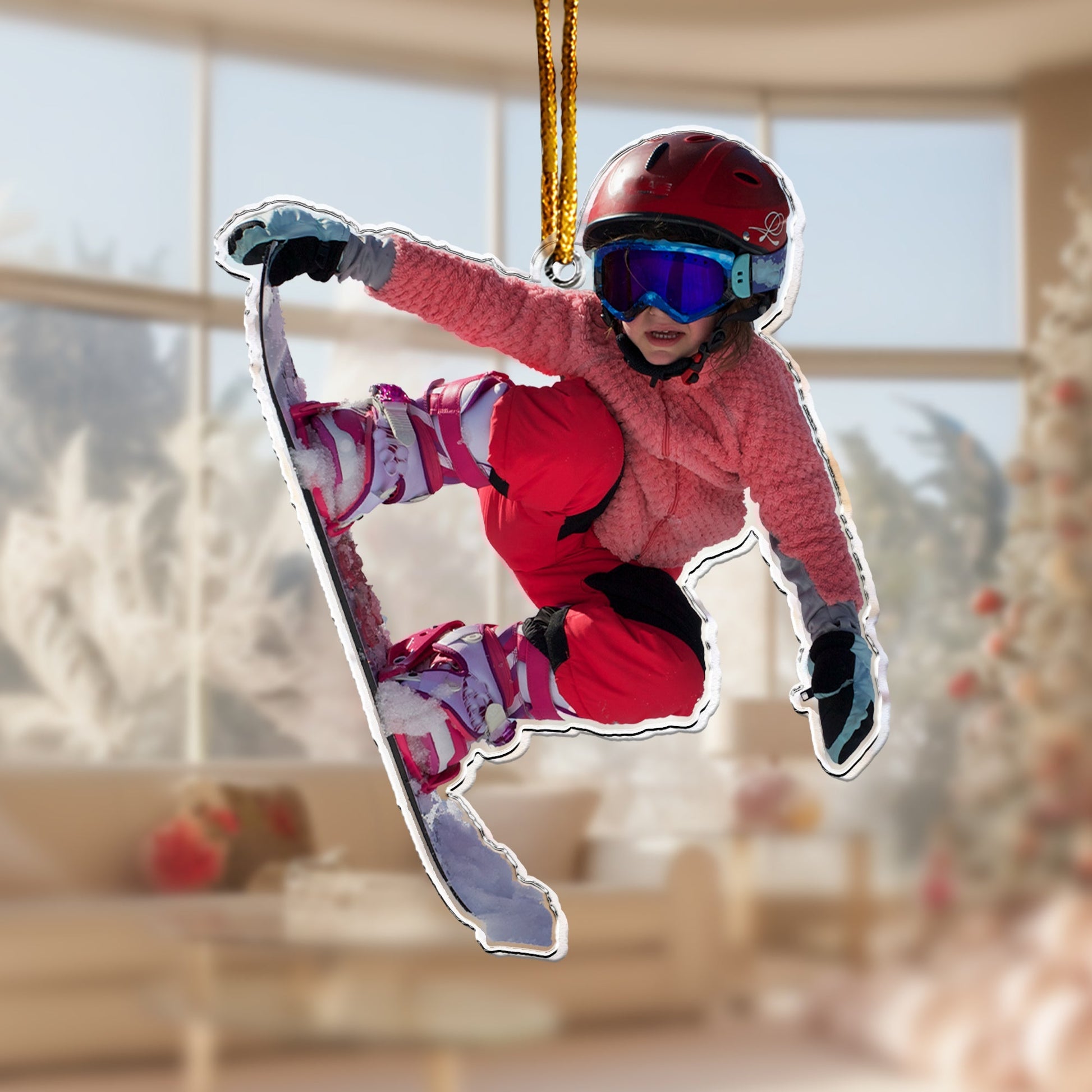 Custom Photo Snowboarding Gift Presents For Snowboarders - Personalized Acrylic Photo Ornament