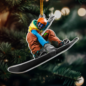 Custom Photo Snowboarding Gift Presents For Snowboarders - Personalized Acrylic Photo Ornament