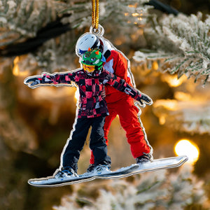 Custom Photo Snowboarding Gift Presents For Snowboarders - Personalized Acrylic Photo Ornament