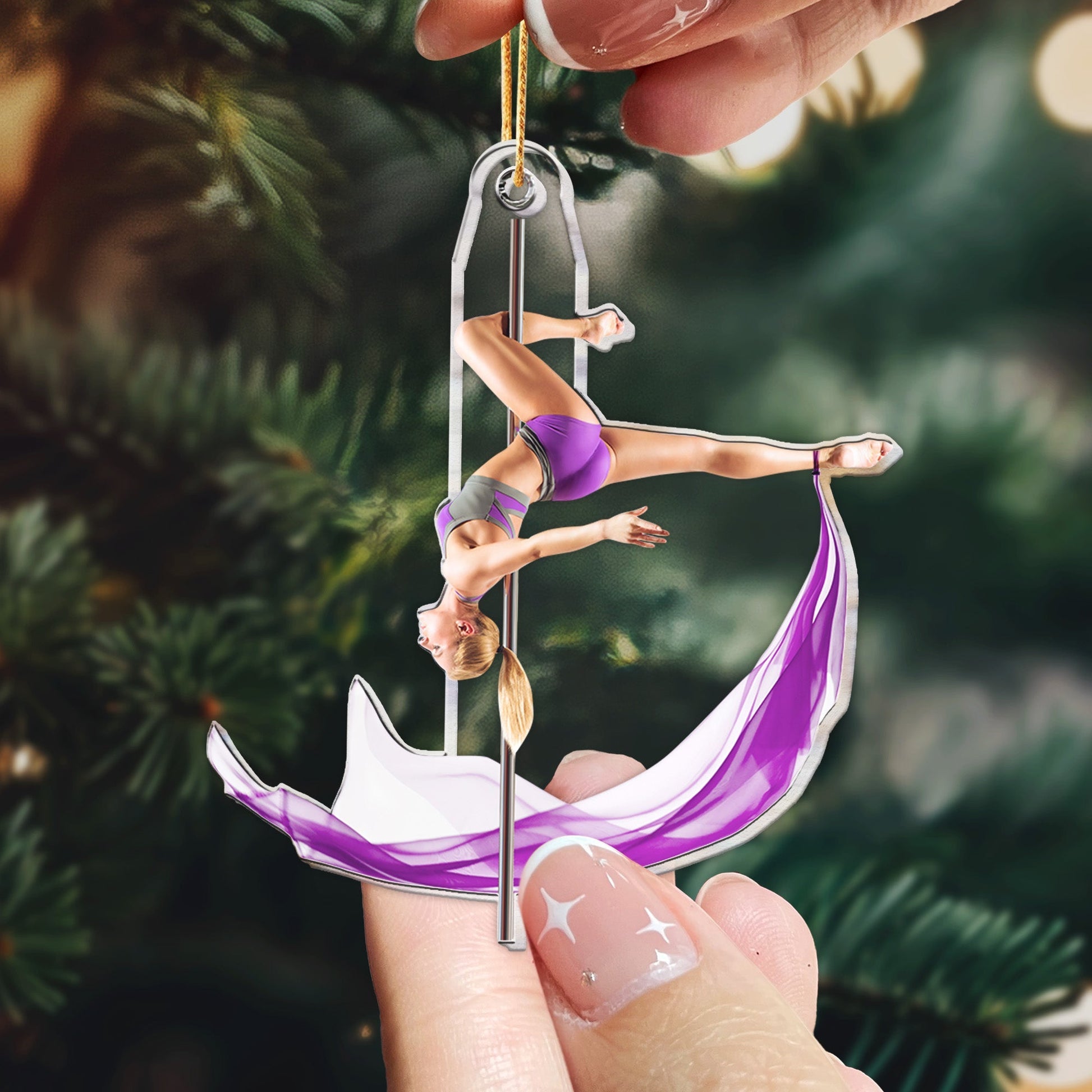 Custom Photo Christmas Gifts For Pole Dancers - Personalized Acrylic Photo Ornament