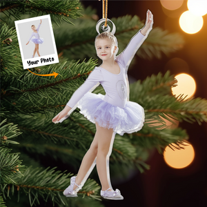 Custom Photo Lovely Little Ballerina Dancing Ballet - Personalized Acrylic Photo Ornament