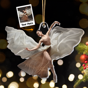 Custom Photo Lovely Little Ballerina Dancing Ballet - Personalized Acrylic Photo Ornament