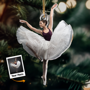 Custom Photo Lovely Little Ballerina Dancing Ballet - Personalized Acrylic Photo Ornament