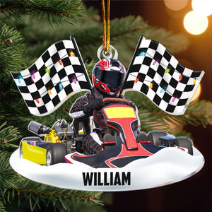 Custom Photo Racing Team Racing Gifts For Fan - Personalized Acrylic Photo Ornament