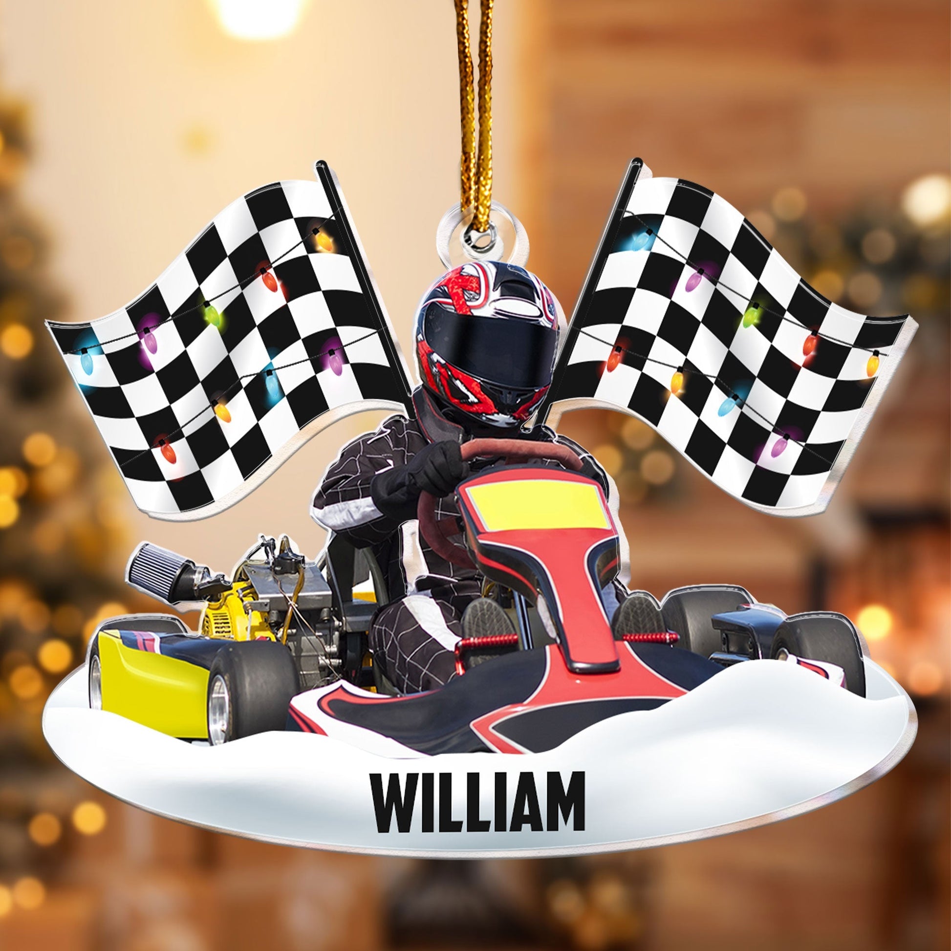 Custom Photo Racing Team Racing Gifts For Fan - Personalized Acrylic Photo Ornament