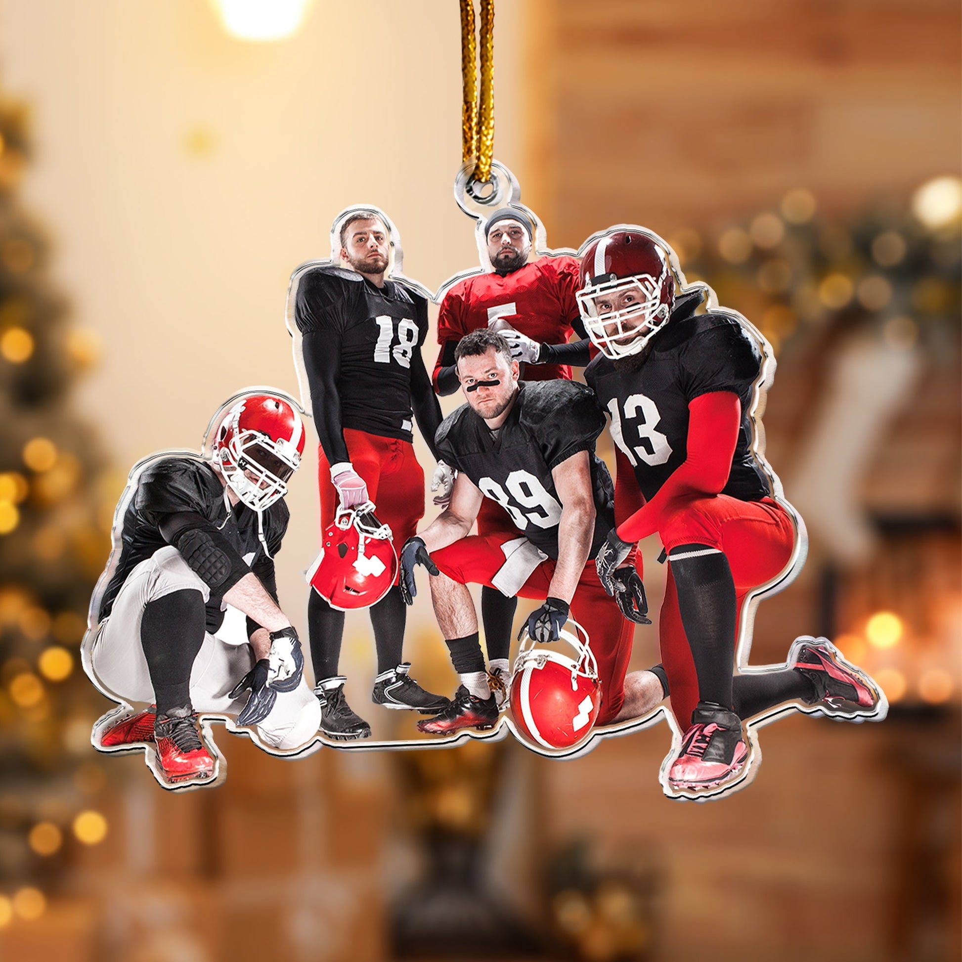 Custom Photo Ornament For American Football Team - Personalized Acrylic Photo Ornament