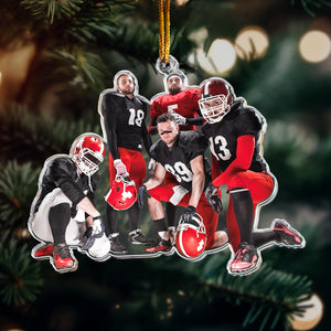 Custom Photo Ornament For American Football Team - Personalized Acrylic Photo Ornament